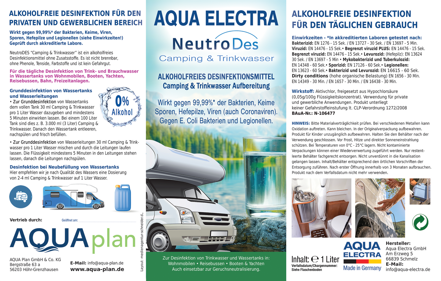 NeutroDes Camping & Wasser Flasche (1 Liter)